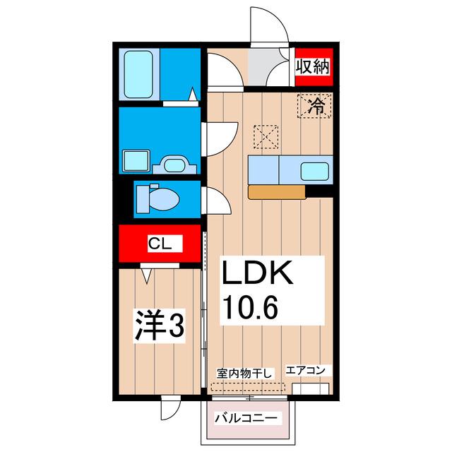 サニスペ(1LDK/2階)の間取り写真