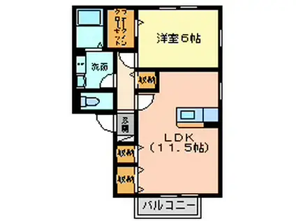 セジュール広沢II(1LDK/1階)の間取り写真