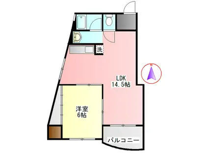 吉田マンション(1LDK/4階)の間取り写真