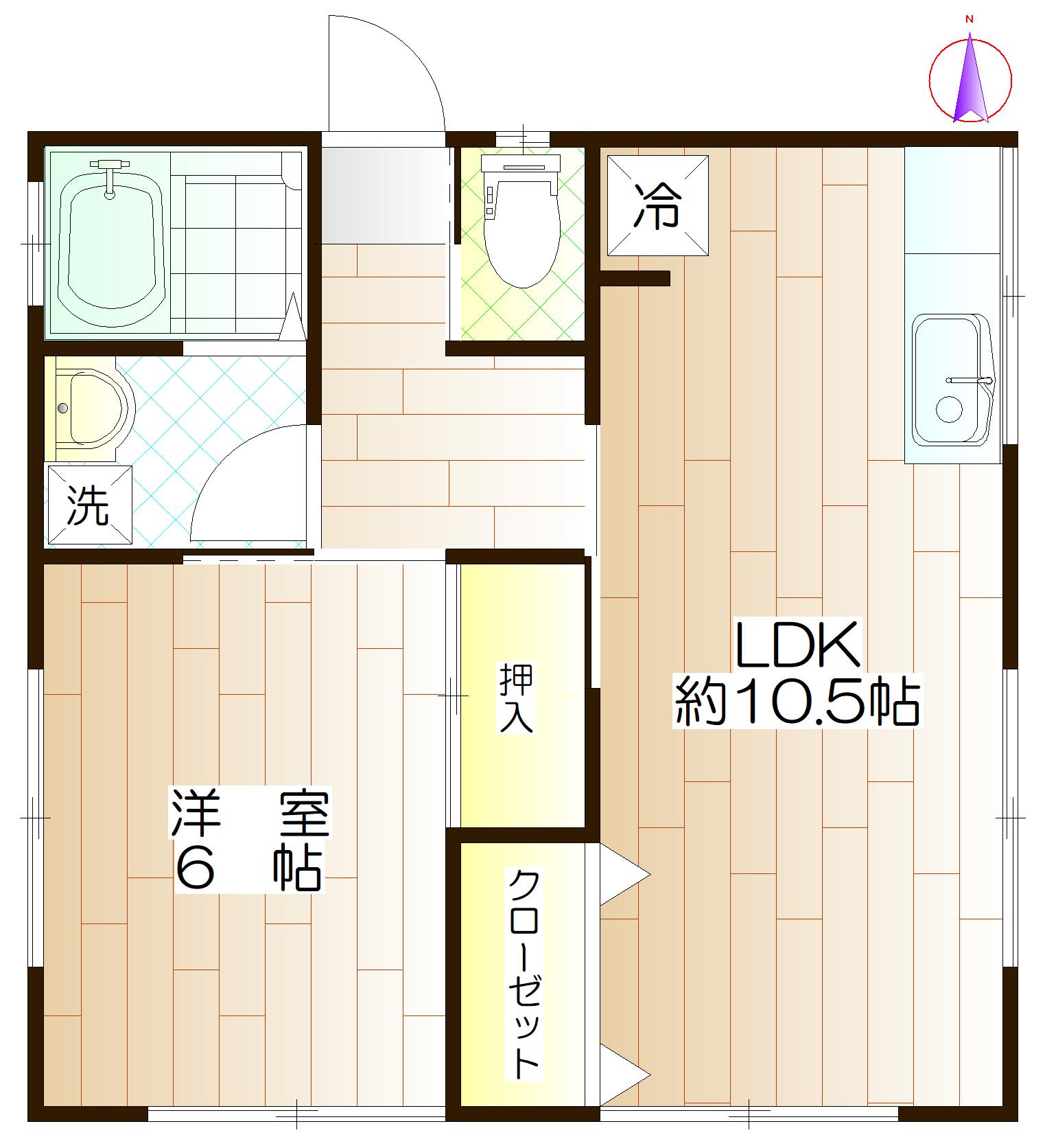 第2玉川上水ハウス(1LDK/1階)の間取り写真