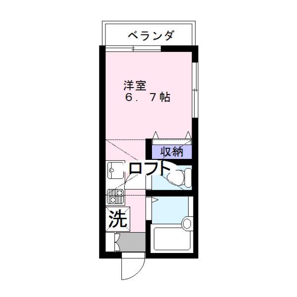 西町第三ハイツ(ワンルーム/2階)の間取り写真