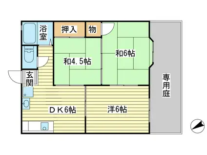 サウスコート赤坂B(3DK/1階)の間取り写真