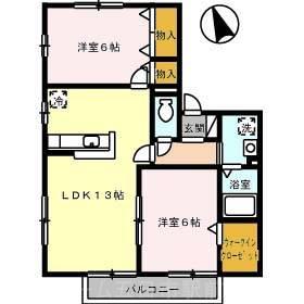 コージーハウス(2LDK/1階)の間取り写真