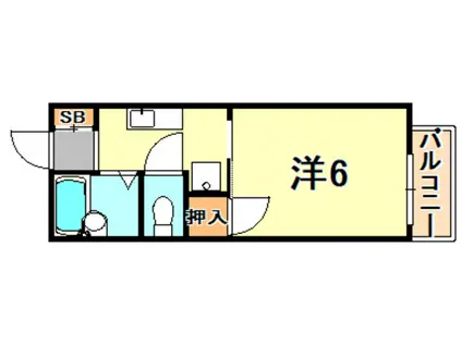フラットミヤジマ(1K/1階)の間取り写真