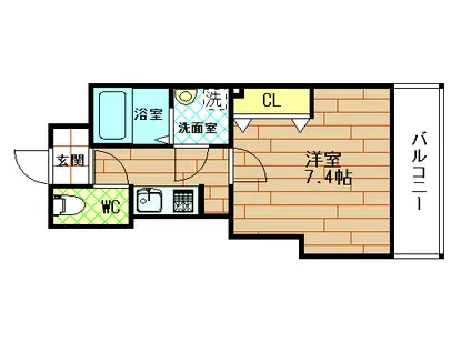 FSTYLE此花(1K/2階)の間取り写真