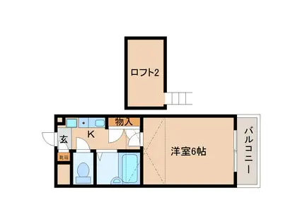 リバーコート東生駒(1K/3階)の間取り写真
