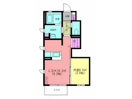 メゾン・パルコ(1LDK/1階)の間取り写真