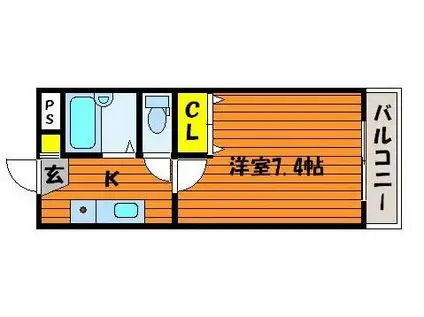 アルスアイパワー(1K/3階)の間取り写真