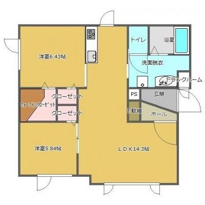 コーポHIROV(2LDK/1階)の間取り写真