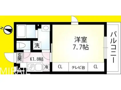 LA PLAGE稲村ガ崎(1K/3階)の間取り写真