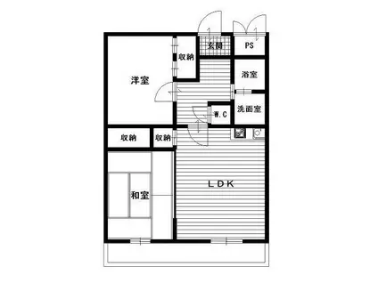 ビラージュ山本(2LDK/3階)の間取り写真