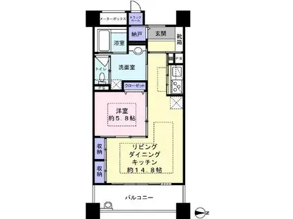 ザ・レジデンス白金スイート(1LDK/3階)の間取り写真