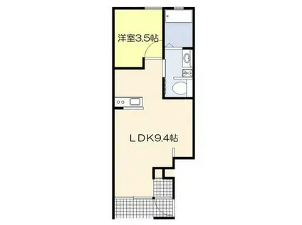 ライズ・フィルB(1LDK/1階)の間取り写真