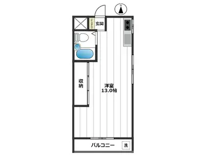 松竹レジデンス(ワンルーム/3階)の間取り写真