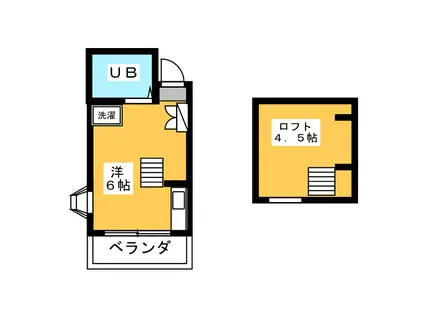 アルシオン(ワンルーム/2階)の間取り写真