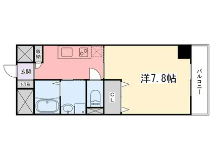 インタービレッジ土山(1K/5階)の間取り写真