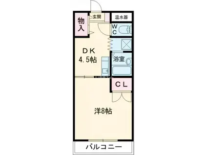 セピアコートII(1DK/2階)の間取り写真