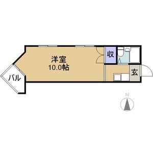 ブランシュ東海通(ワンルーム/3階)の間取り写真