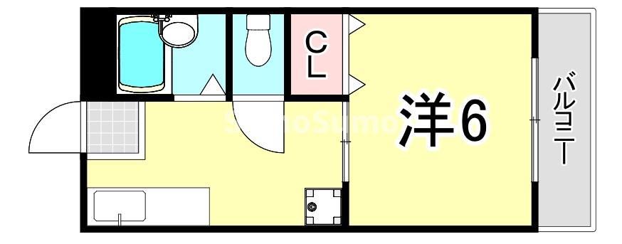 シティライフ岡本(1K/2階)の間取り写真