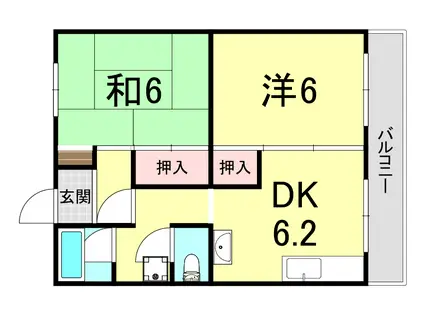 グリーンマンション(2DK/3階)の間取り写真