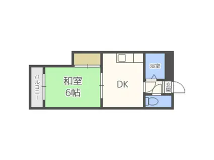 桔梗ハイツ(1K/3階)の間取り写真