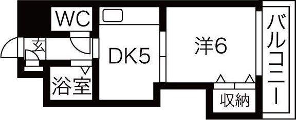 ロイヤルハイツ菅原(1DK/2階)の間取り写真