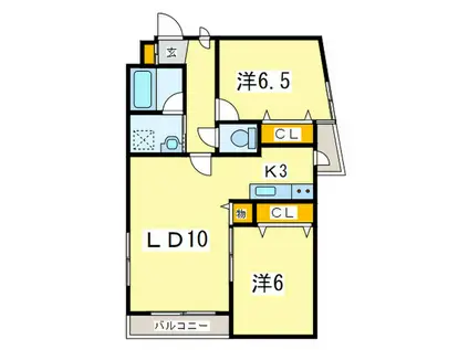 NOVA大通II(2LDK/8階)の間取り写真