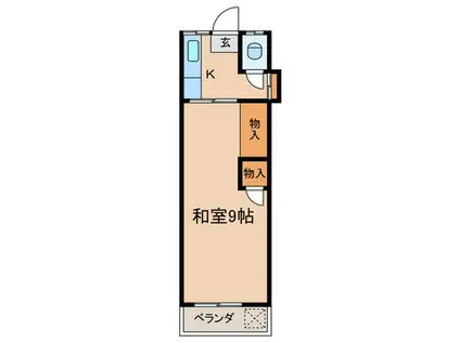 プリンスハイツ(1K/2階)の間取り写真