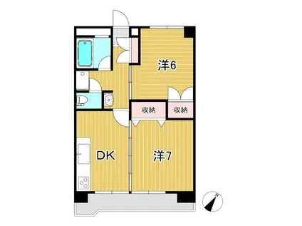 Fビル(2DK/4階)の間取り写真