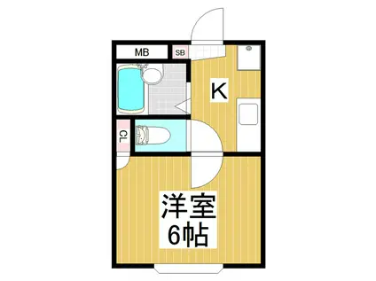 ヴィラエクセレント(1K/2階)の間取り写真