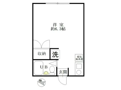 ヒルトップハイツ(ワンルーム/1階)の間取り写真