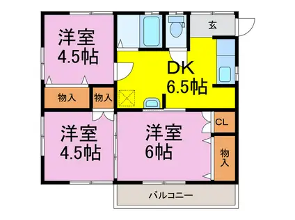 ブルーベイYAGYU8(3DK/2階)の間取り写真