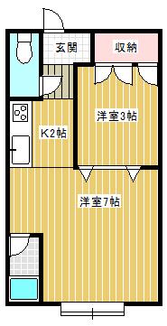 ARM-8(1LDK/2階)の間取り写真