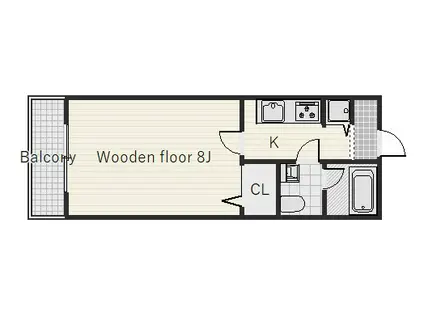 アドバンス大名(1K/3階)の間取り写真