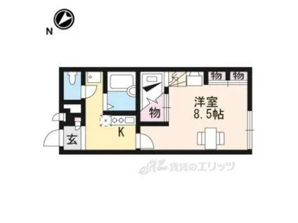 レオパレスF WING(1K/1階)の間取り写真