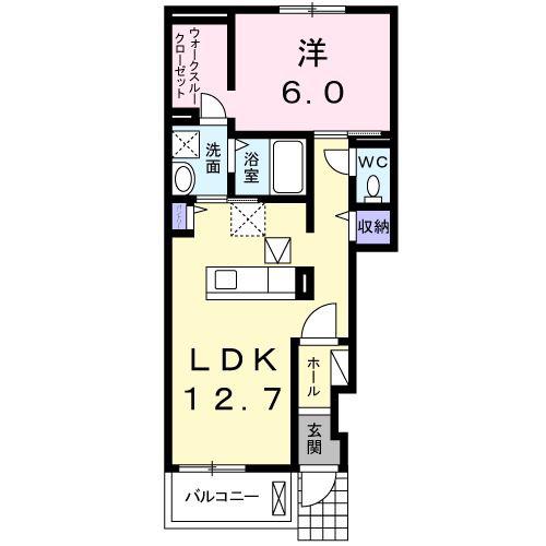 グレイス ヴィオラ(1LDK/1階)の間取り写真