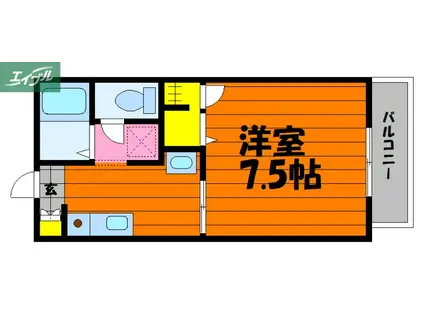 サンライズ吉備津A棟(1K/2階)の間取り写真