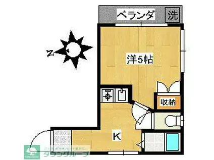 ウィンズベル(1K/1階)の間取り写真