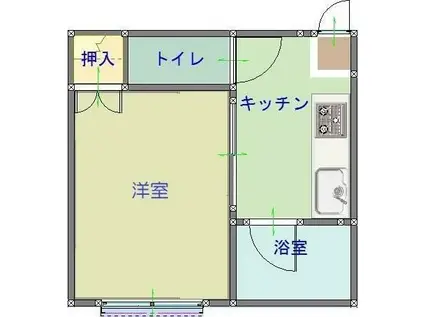 土堂シティマンション(1K/1階)の間取り写真