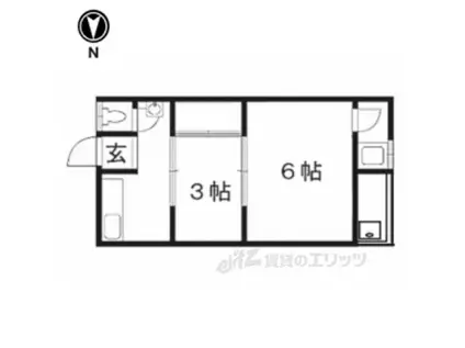 輝湖里荘(2K/2階)の間取り写真