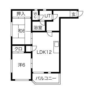 プリンセス高屋(2LDK/1階)の間取り写真