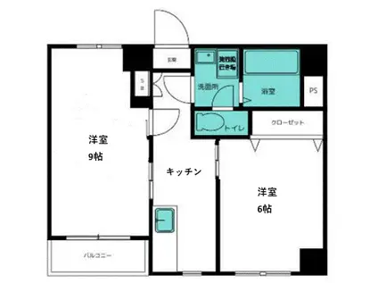 ハイライフ恵比寿(2K/3階)の間取り写真