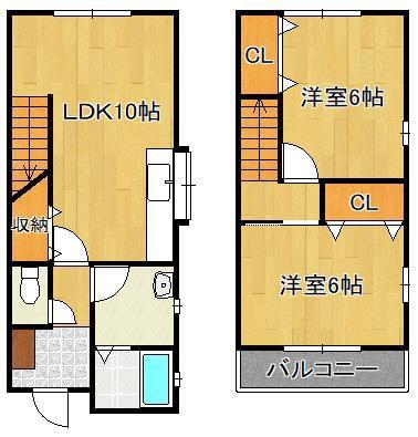 コーポ今井(2LDK/1階)の間取り写真