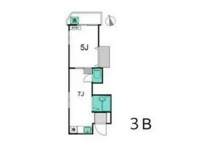 城南ビル(1K/3階)の間取り写真