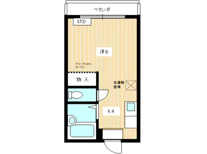 コーポレーション原II(1K/3階)の間取り写真
