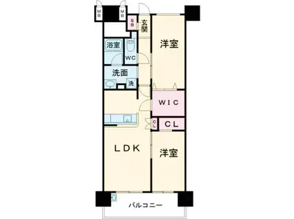 アルファステイツ天神前(2LDK/3階)の間取り写真