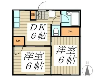 コーポ・5(2DK/2階)の間取り写真