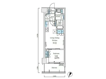 ロイヤルパークス赤羽ノース(1LDK/5階)の間取り写真