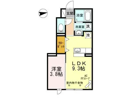 スリジエ(1LDK/1階)の間取り写真
