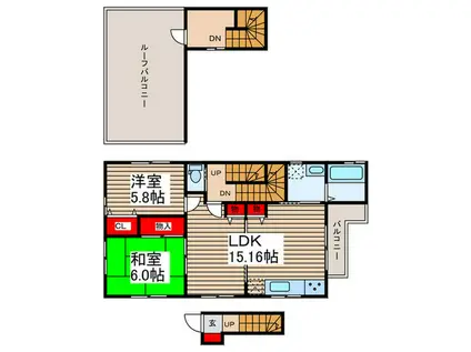 アミティエ(2LDK/3階)の間取り写真